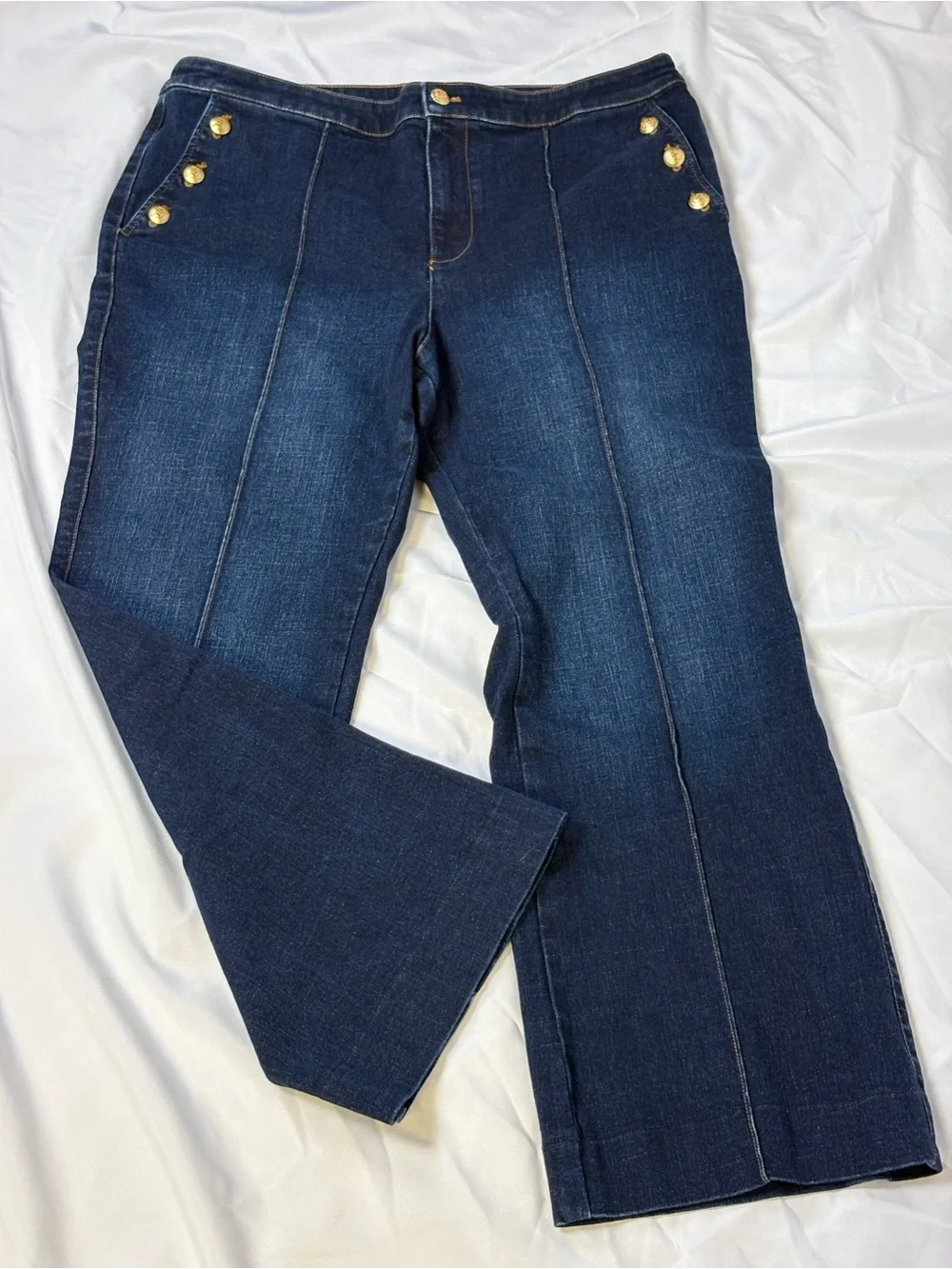 Talbots Dark Blue High-Rise Flare Jeans
